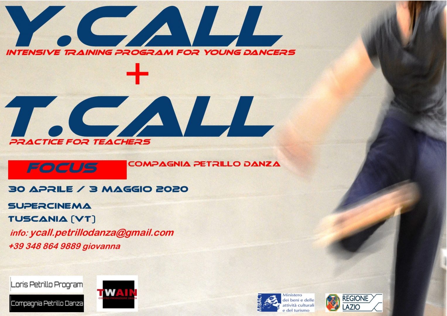 Y CALL T CALL 2020 ycall intensive training program for young dancers - tcall practice for teachers - corso per insegnanti di danza