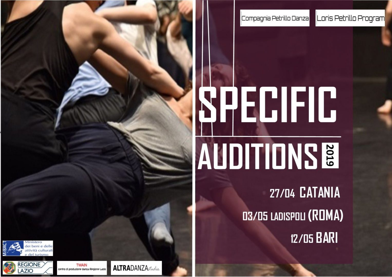 AUDIZIONE-SPECIFIC-2019---20 audizioni specific corso di perfezionamento compagnia petrillo danza 2019/20
