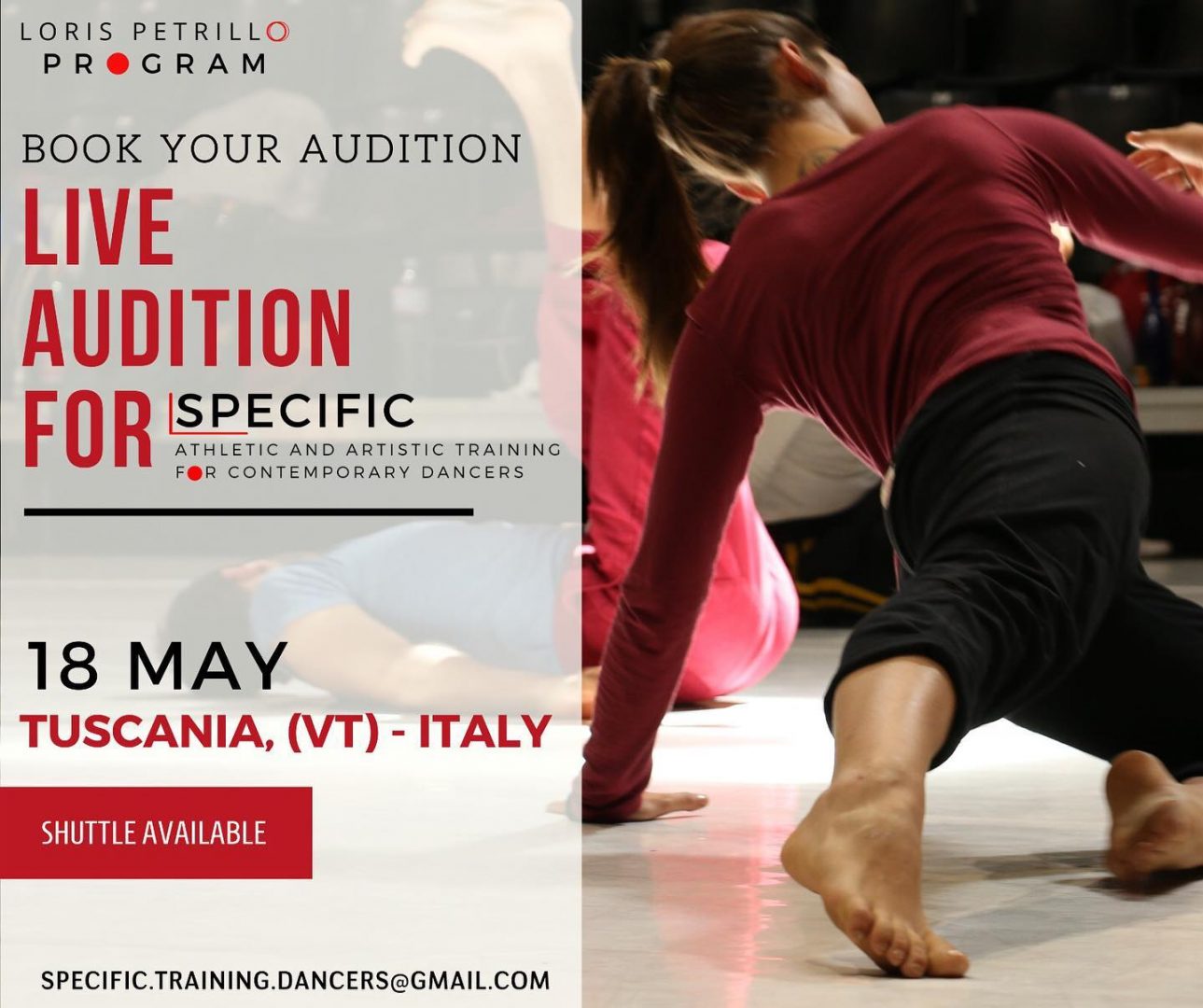 audition for specific athletic and artistic training for contemporary dancers - dance program 22/23