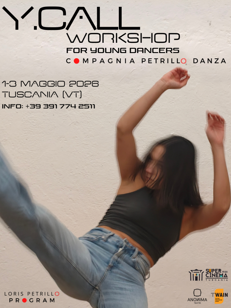 Locandina YCALL 2026 workshop per giovani danzatori Locandina YCALL 2026 workshop per giovani danzatori