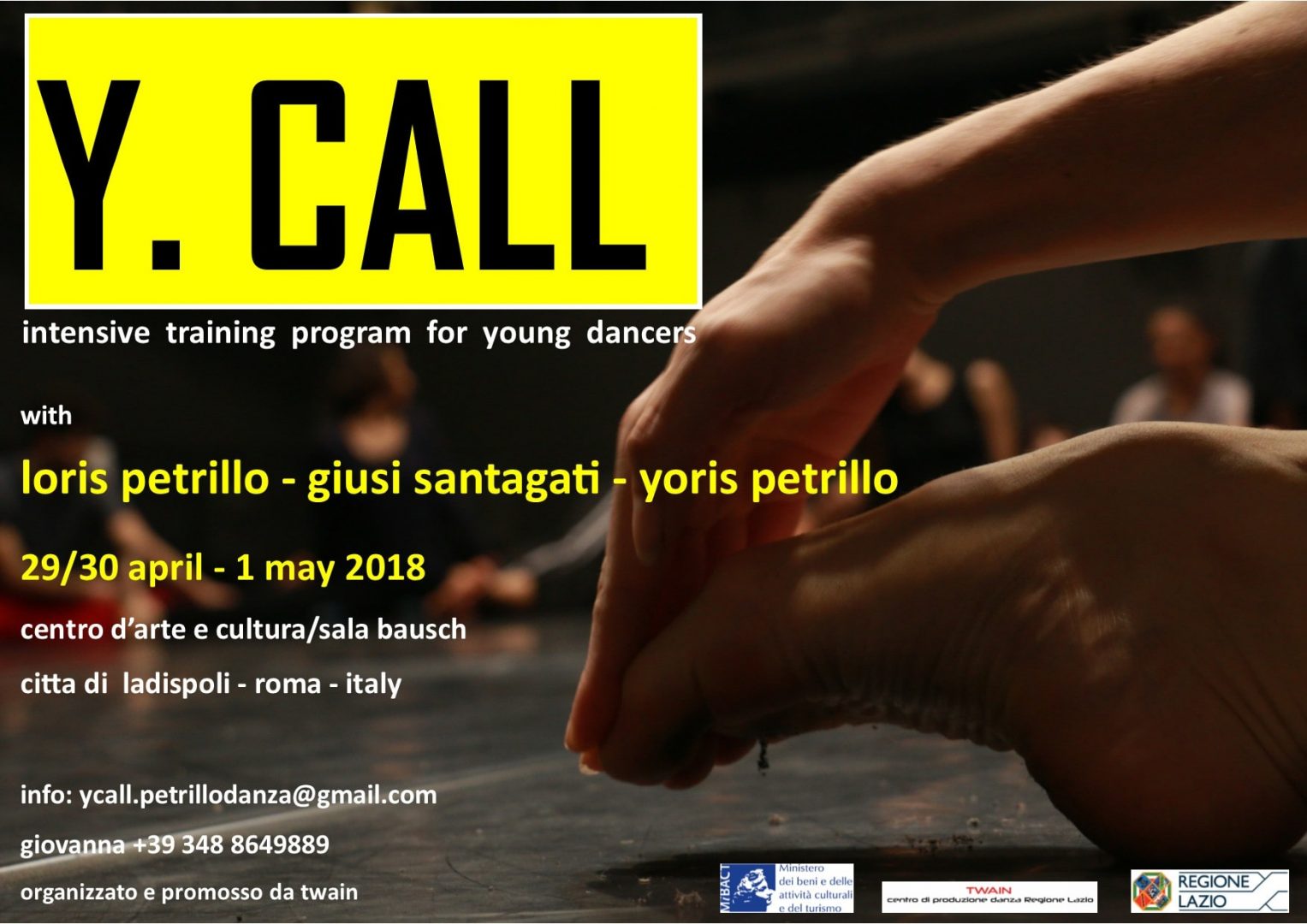 Y.CALL intensive training program per giovani danzatori ycall 2018 - giovani danzatori - con Loris Petrillo - Giusi Santagati - Yoris Petrillo
